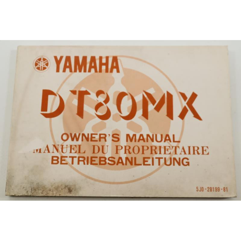 Manuel d'utilisateur YAMAHA DT 80 MX 1981 à 1981