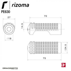 Repose-pied avant droit YAMAHA YZF 600 R6 2017 à 2020